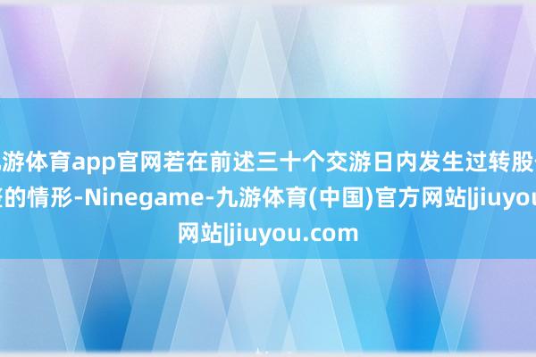 九游体育app官网若在前述三十个交游日内发生过转股价钱调整的情形-Ninegame-九游体育(中国)官方网站|jiuyou.com